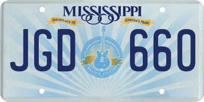 MS license plate JGD660