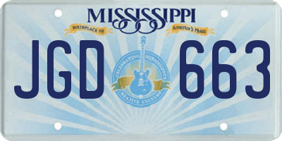 MS license plate JGD663