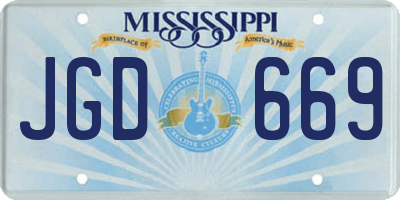 MS license plate JGD669