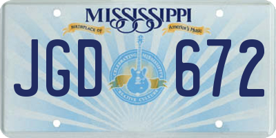 MS license plate JGD672