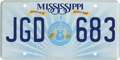 MS license plate JGD683