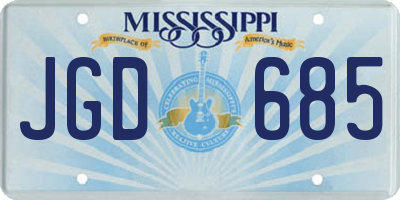 MS license plate JGD685