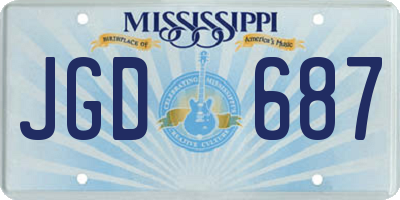 MS license plate JGD687