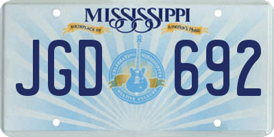 MS license plate JGD692