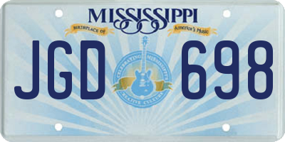 MS license plate JGD698