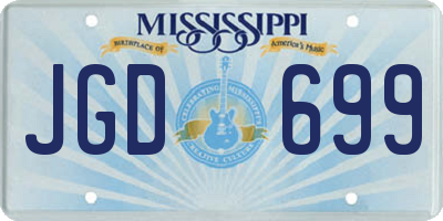 MS license plate JGD699