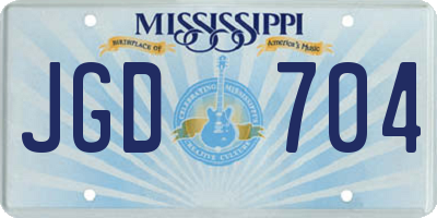 MS license plate JGD704