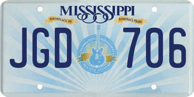 MS license plate JGD706