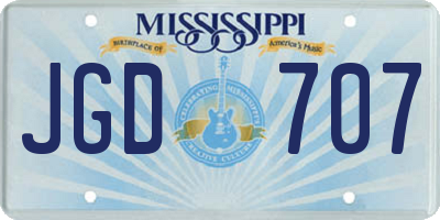 MS license plate JGD707