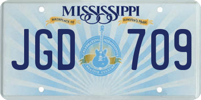 MS license plate JGD709