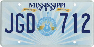 MS license plate JGD712