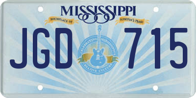 MS license plate JGD715