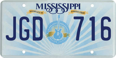MS license plate JGD716