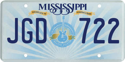 MS license plate JGD722