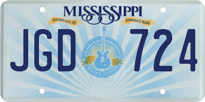 MS license plate JGD724
