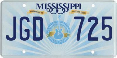 MS license plate JGD725
