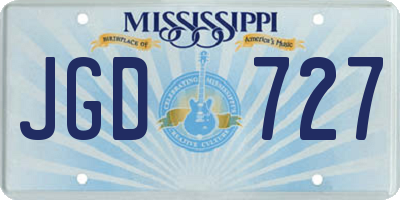 MS license plate JGD727