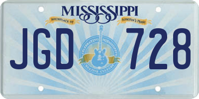 MS license plate JGD728