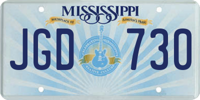 MS license plate JGD730