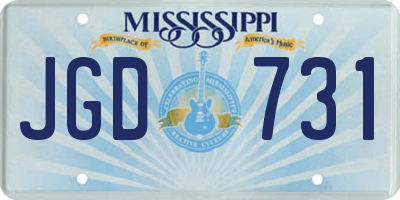 MS license plate JGD731