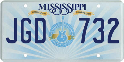 MS license plate JGD732