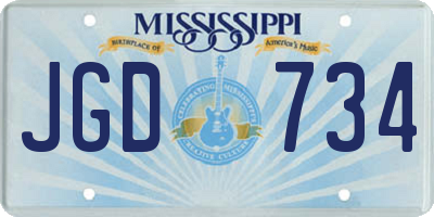 MS license plate JGD734