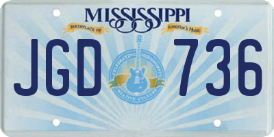 MS license plate JGD736