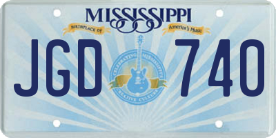 MS license plate JGD740