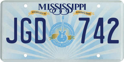MS license plate JGD742