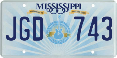 MS license plate JGD743