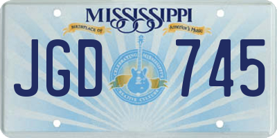 MS license plate JGD745