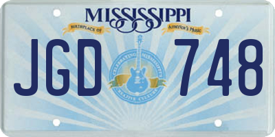 MS license plate JGD748