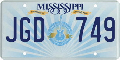 MS license plate JGD749