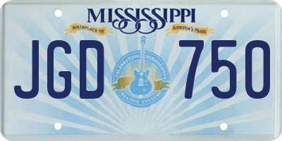 MS license plate JGD750