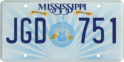 MS license plate JGD751
