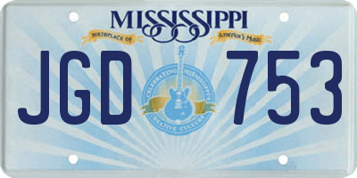 MS license plate JGD753