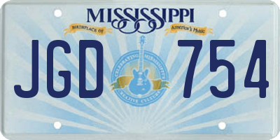 MS license plate JGD754