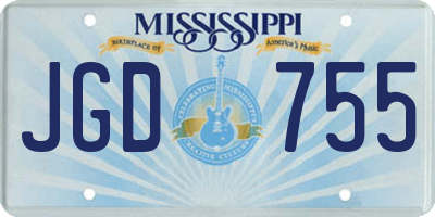MS license plate JGD755