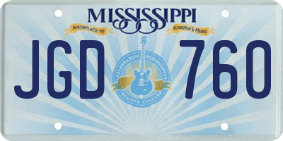 MS license plate JGD760