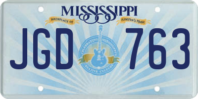 MS license plate JGD763