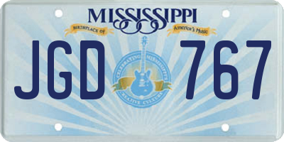 MS license plate JGD767