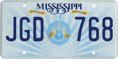 MS license plate JGD768
