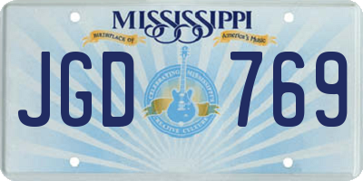 MS license plate JGD769