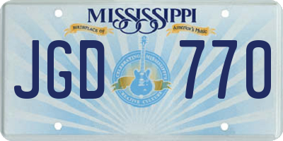 MS license plate JGD770
