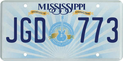 MS license plate JGD773