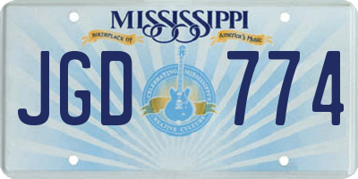 MS license plate JGD774