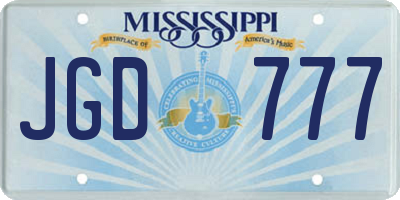 MS license plate JGD777