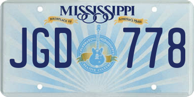 MS license plate JGD778