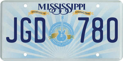 MS license plate JGD780