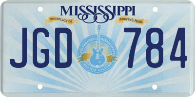 MS license plate JGD784